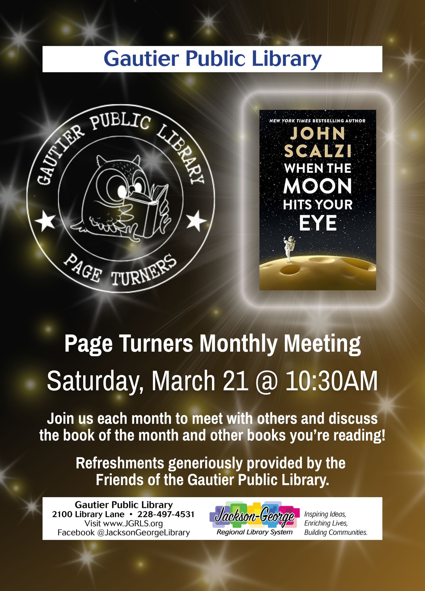 Gautier Public Library Hosts Page Turners Monthly Book Club