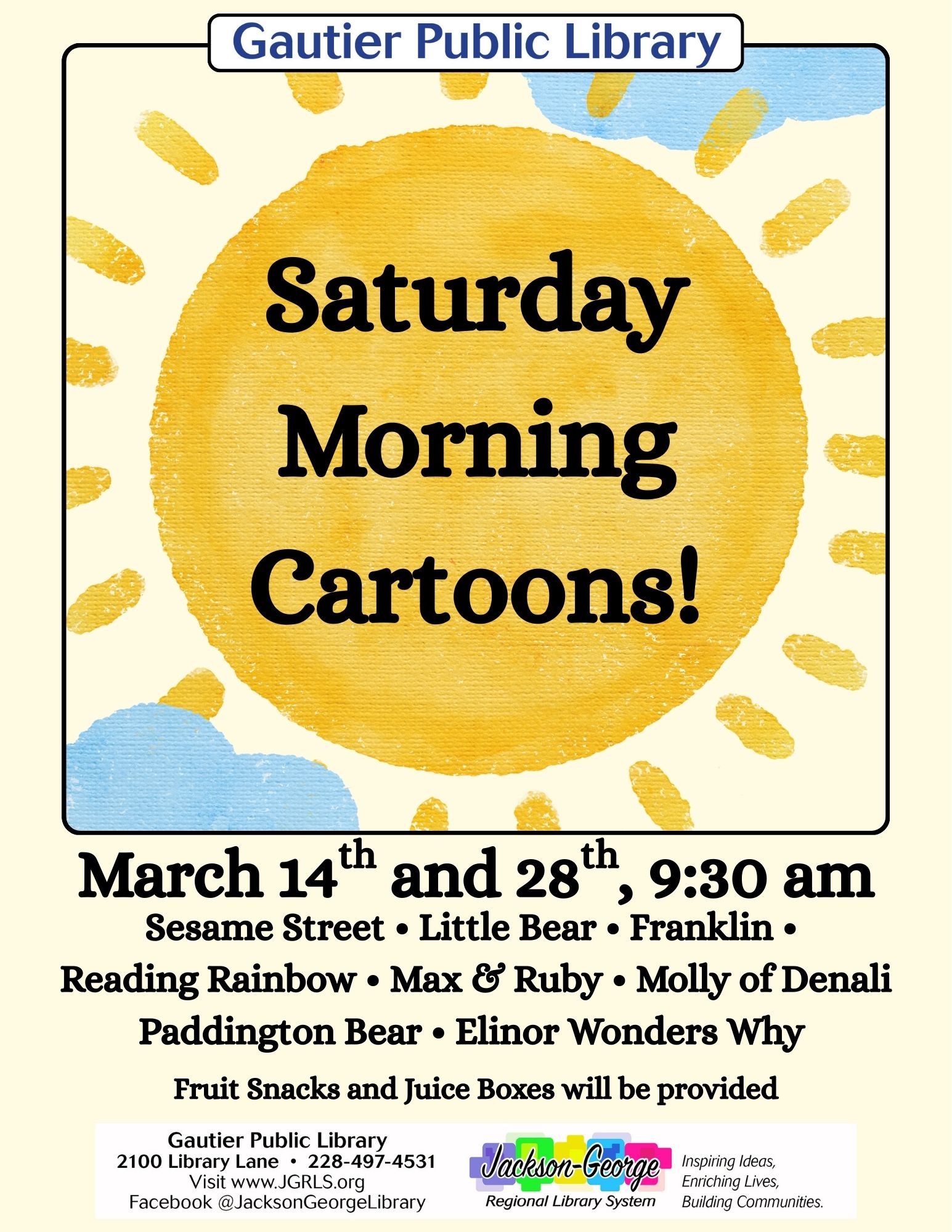 Gautier Public Library Brings Back Saturday Morning Cartoons